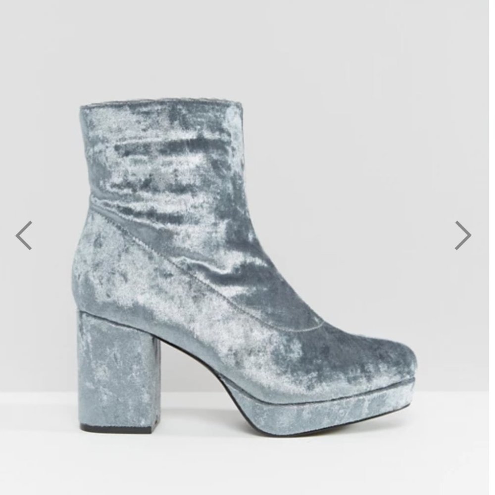 Velvet Platform Boot Silver/Gray - image 4